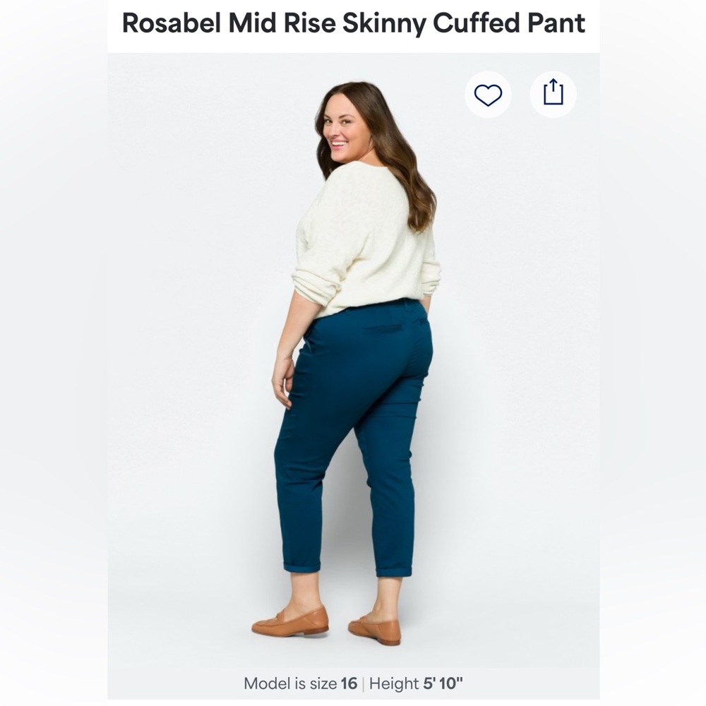 41 Hawthorn Rosabel Mid Rise Skinny Cuffed Pant in Teal